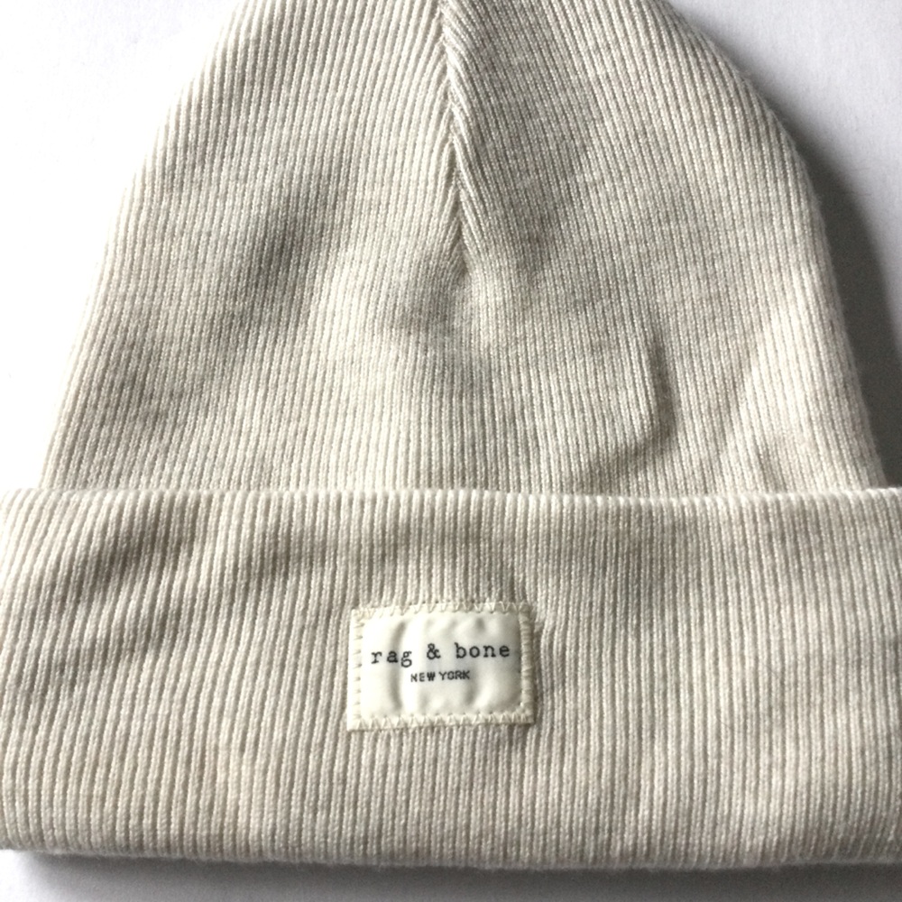 RAG AND BONE MERINO WOOL ADDISON WOOL KNIT BEANIE IVORY OS NWOT